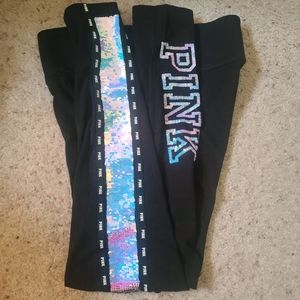 Pink sequine leggings